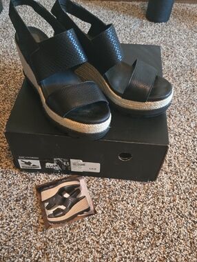 Sorel Black Platform Wedge Espadrille Sandals From Evereve